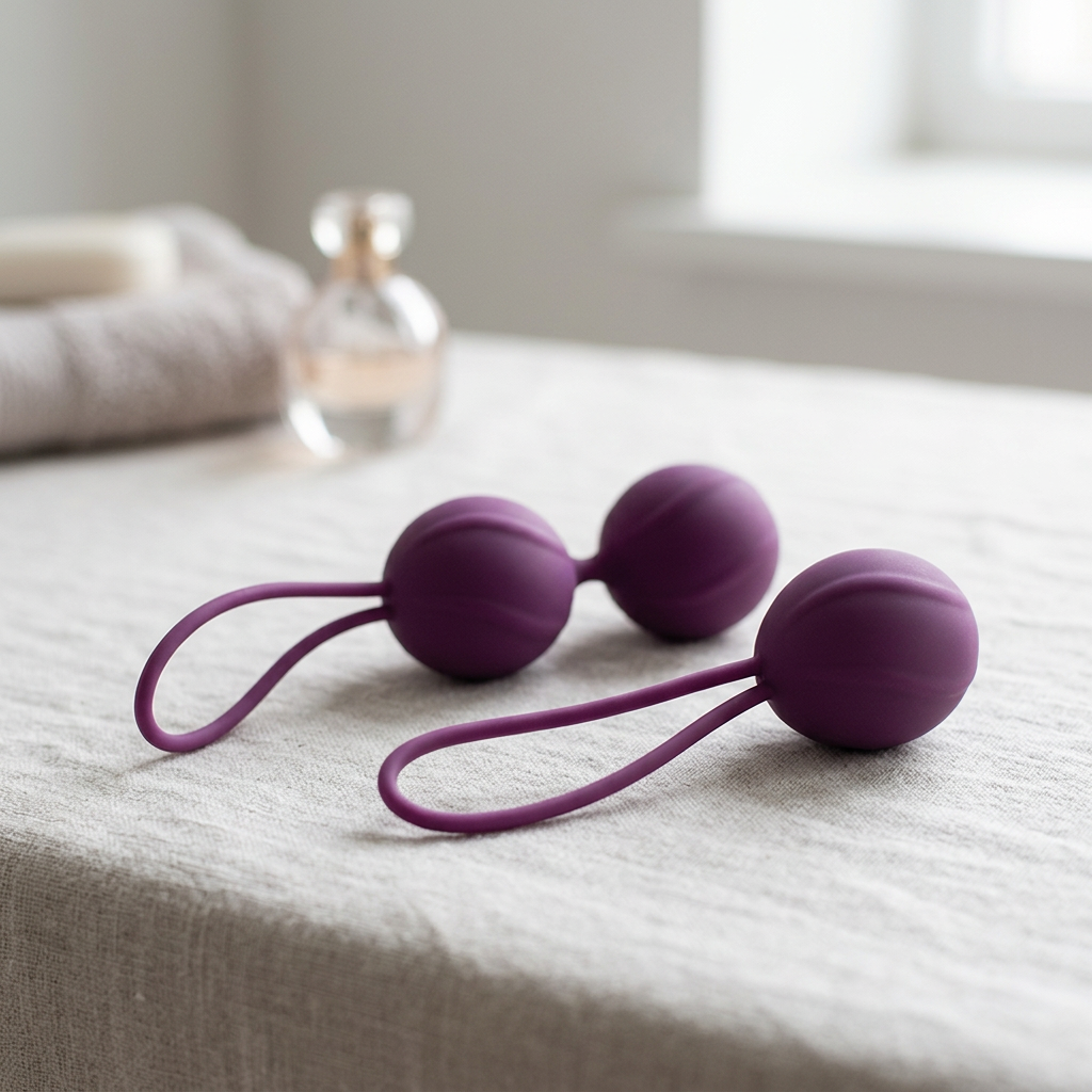 Bolas Kegel Kelly de Engily Ross kit completo morado sobre tela