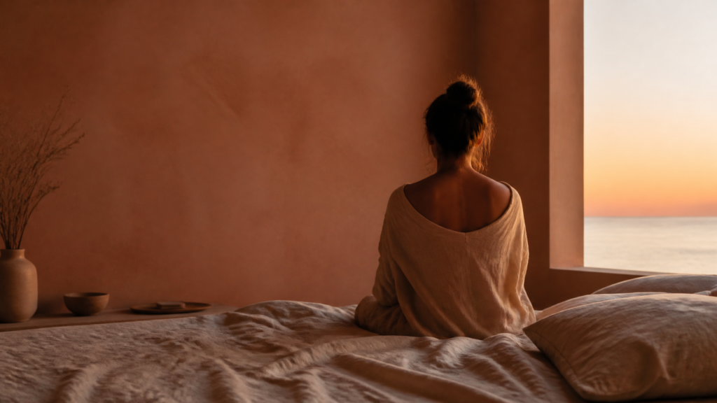 Persona adulta en un momento de calma e introspección relacionado con la falta de deseo sexual