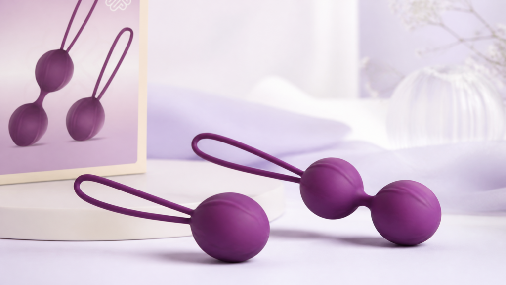 Bolas Kegel Engily Ross Kelly en silicona púrpura, impermeables IPX7